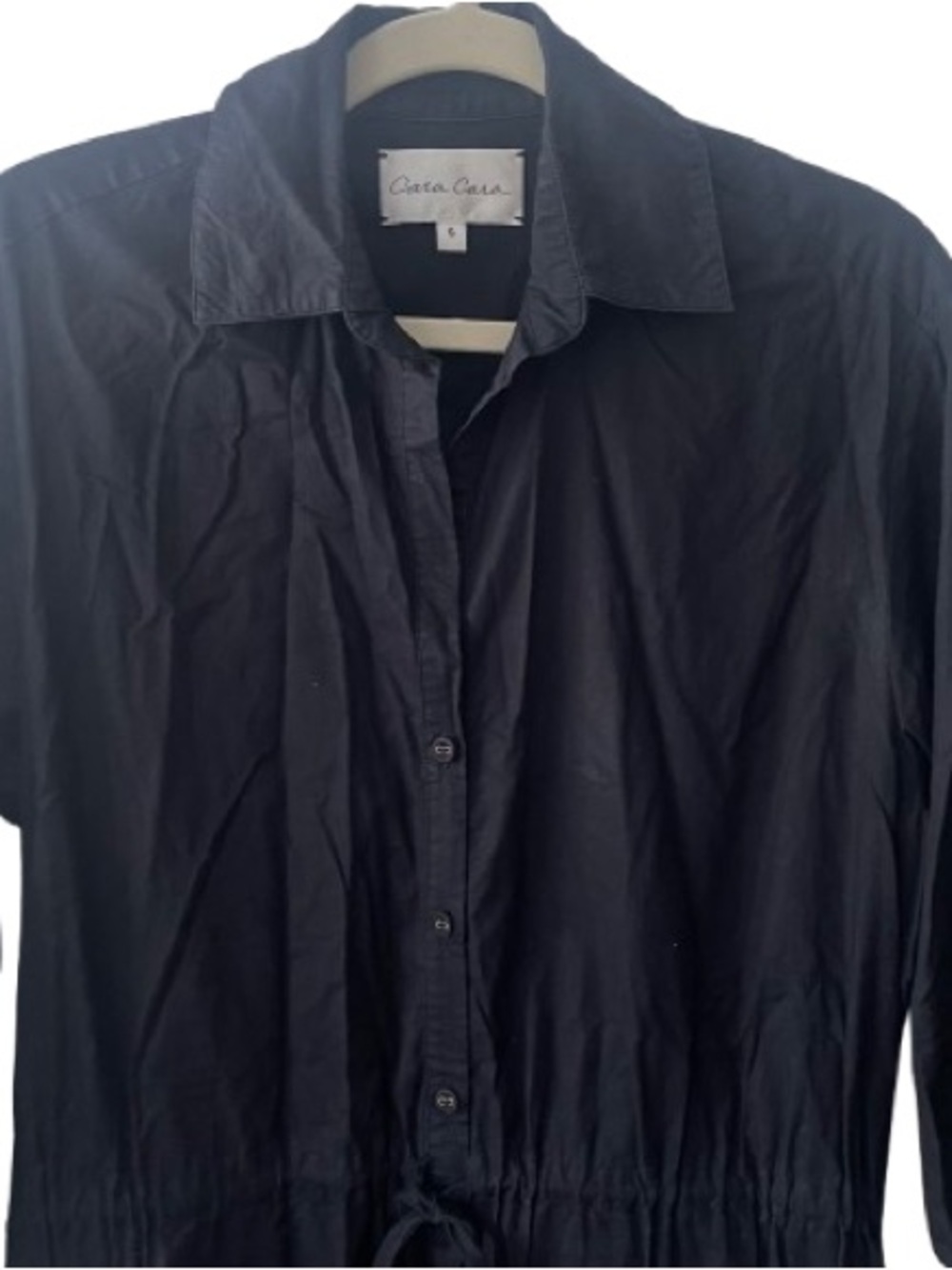 Cara Cara Hutton Black Button-Front Tiered Midi Dress - Picture 6 of 12